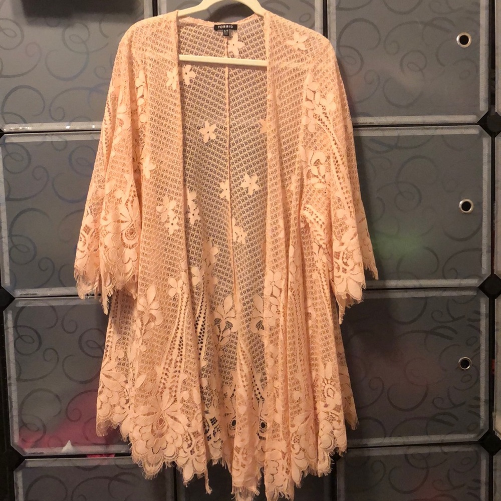 Pink Lace Kimono